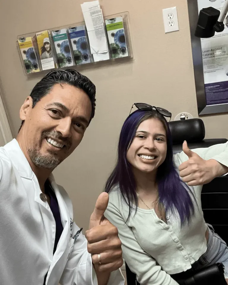 Dr. Carlos Montoya with a smiling patient